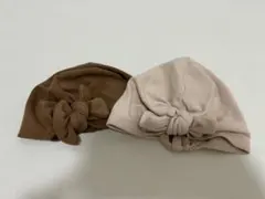 リボン付きベビー帽子2点セット