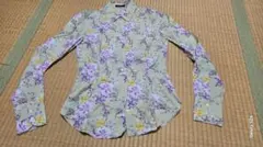 エトロ　花柄 長袖シャツ 薄緑色