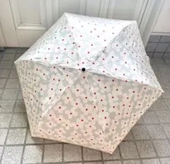 【w.p.c 】晴雨兼用折りたたみ傘 ☆水色と白、赤　お花模様☆