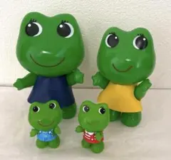 【ジャンク品】ケロちゃん　コロちゃん　ソフビ　4個セット　興和薬品　kowaのサムネイル