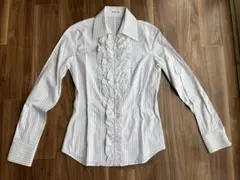 COMME CA DU MODE ストライプ フリル ブラウス シャツ 9