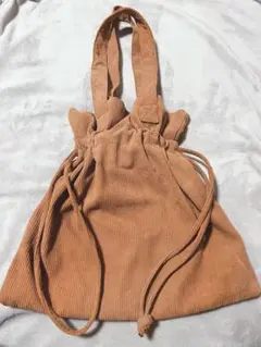 ⭐︎美品⭐︎巾着トートバック　コーデュロイ／ブラウン