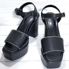AZUL by moussy 厚底 サンダル アンクルストラップ 黒 23.5のサムネイル