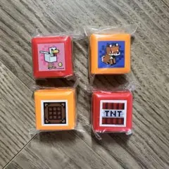マインクラフト　Minecraft　マイクラ　スタンプ　はんこ　4種類セット