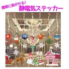 クリスマス　静電気ステッカー　剥がせる　窓用　シール　北欧　雪だるま　x15