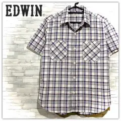 EDWIN エドウィン 半袖 チェックシャツ Mサイズ