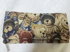 長財布 クマの財布 キャンバス 2段多収納