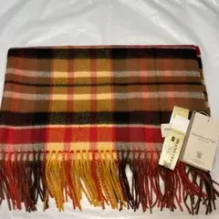 新品 ジョンストンズ カシミヤ100％ 大判ストール ブラウン チェック