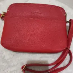レザー レッド ショルダーバッグ