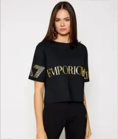 美品　EMPORIO ARMANI 黒 半袖Tシャツ