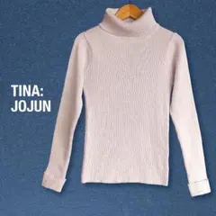 TINA:JOJUN アンチピリング リブタートルニット セーター ピンク M