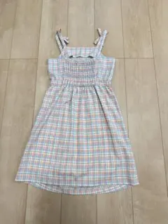美品　JENNI LOVE ワンピース 145cm～155cm チェック柄肩ひものサムネイル