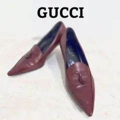 極美品❀GUCCI グッチ バーガンディ レザー パンプス タッセルのサムネイル