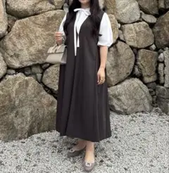 【Jours+】V-Neck Jumper Skirt”Vera”