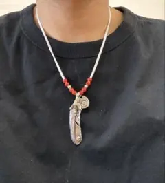 特大金爪フェザーネックレス　インディアンジュエリー　アメカジ　ビンテージ