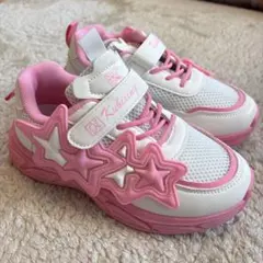 【 21cm 】 ホワイト/ピンク スニーカー