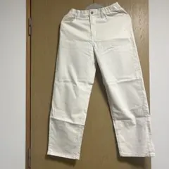 GUキッズ ホワイト デニム ロングパンツ 150