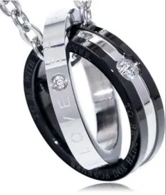 首元にワンポイント✨ ブラックネックレス メンズ 金属アレルギー対応