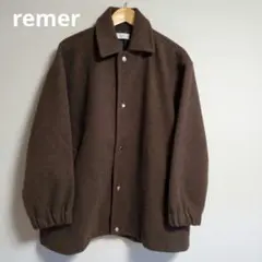 リメール remer ルーズメルトンコーチジャケット ブルゾン 羽織 茶色 M