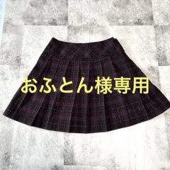 earth music&ecology チェック柄プリーツスカート S 紫