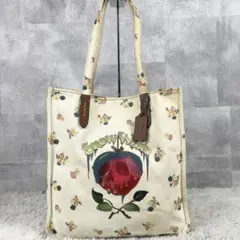 美品 コーチ キャンバス トートバッグ スノーホワイト ディズニー ホワイト