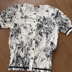 MaxMara 花柄 バラ　半袖カーディガン