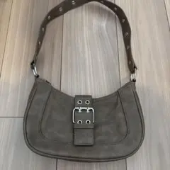 バックルデザイン ショルダーバッグ ブラウンのサムネイル