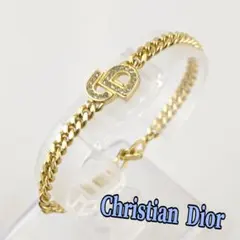 美品✨Christina Dior ブレスレット ストーン ロゴ ゴールド 刻印 