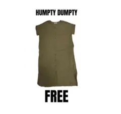 夏物処分【ハンプティーダンプティー】薄手半袖シャツロングワンピース　フリーサイズ