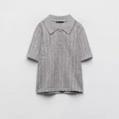 【ZARA 新品】　半袖ポロニット