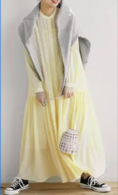 ジャーナルスタンダードレリューム サイドギャザーシフォンロングワンピース