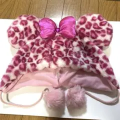 【販売終了品】ピンク　ヒョウ柄　ファンキャップ