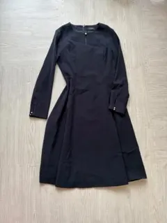 BARNEYS NEWYORK パール装飾 長袖ワンピース ブラックのサムネイル