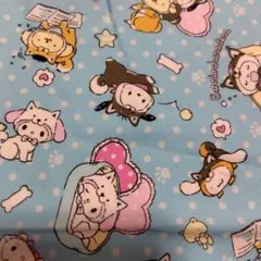 Sanrio characters 生地 はぎれ ライトブルー