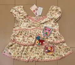 新品未使用 ブリュイアン可愛い花柄ティアードTシャツ １２０ アップリケ付