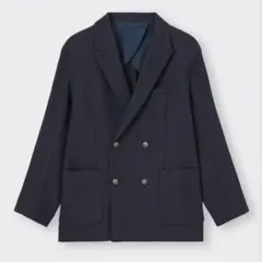 美品☆GU ダブルブレストブレザー +OS 米国仕様 紺ブレ 金ボタン XXL