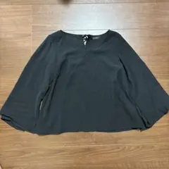 GALLORIA 黒 7分袖 Vネック トップス