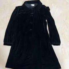 ELLE キッズ　ベルベット調　長袖ワンピース　黒　110