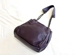 CHANEL チェーンショルダーバッグ レザー パープルのサムネイル