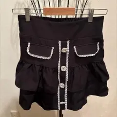 MA*RS フリル付き黒ミニスカート、地雷系