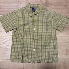GAP 半袖シャツ XXS/TTP イエロー・グリーンチェック