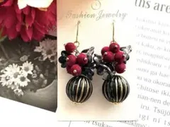 ▫️赤黒大人っぽいデザインピアス クリスマス No.368▫️