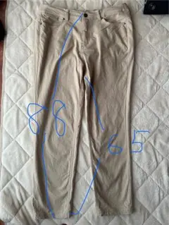 ベージュ ストレッチパンツ　LL 裏起毛