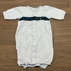 familiar 水色 チェック柄 ツーウェイ・ドレスオール　50〜60 現行品