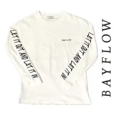 BAYFLOW ベイフロー ロンT 白 長袖 Tシャツ ロゴ 袖プリント Mのサムネイル