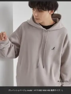 KANGOL パーカー グレイッシュベージュ Lサイズのサムネイル