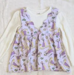 紫色プリンセスデザイン長袖カットソー