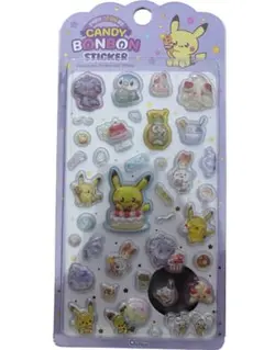 韓国限定 公式品 ポケモン ポケピース キャンディボンボンシール パープル 紫