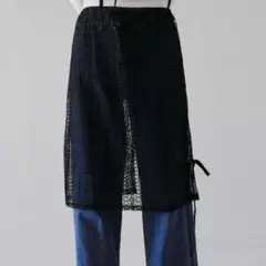 Uenui ウニュイ サイドリボン レイヤードスカート レース ラップスカート