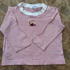 ファミリア　赤ボーダー長袖Tシャツ　80サイズ